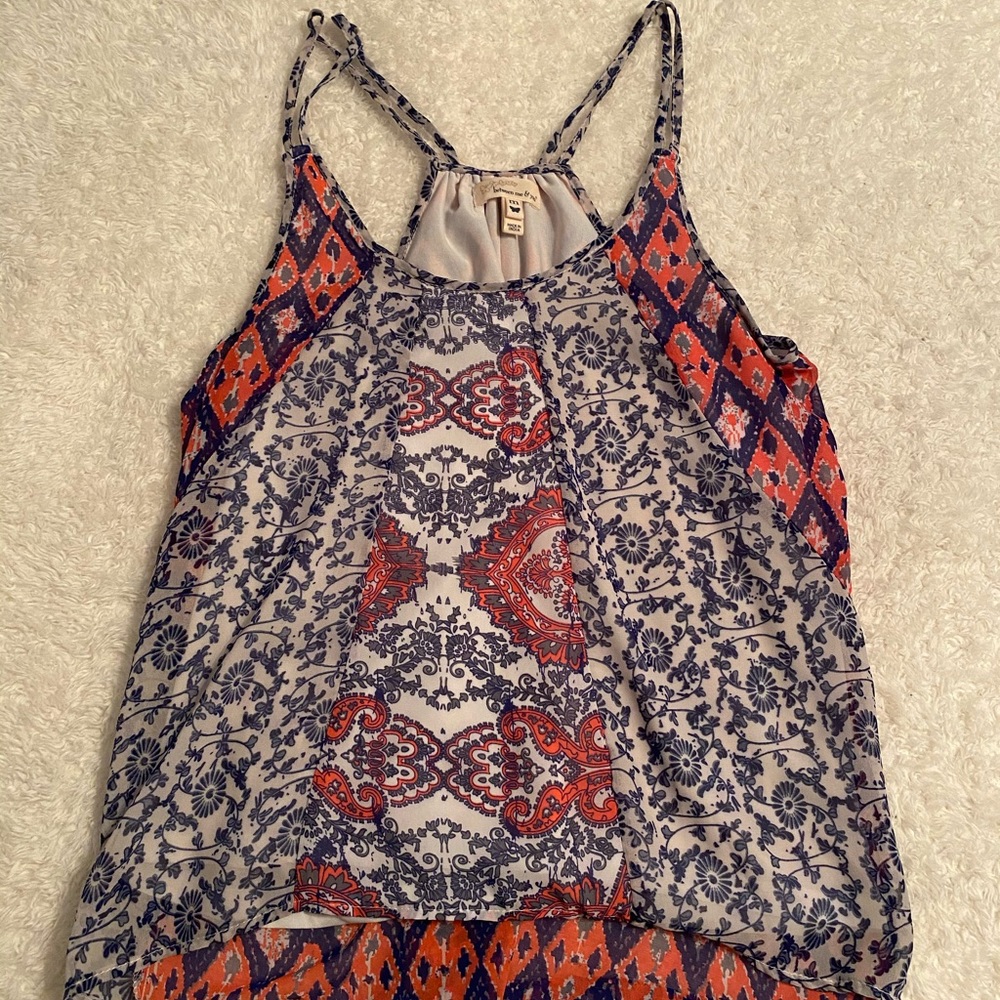 Pink and blue printed tank! Super fun